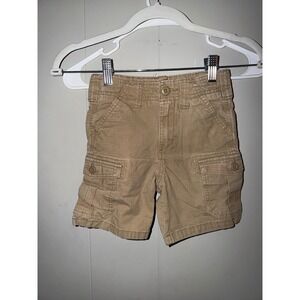 Ocean Coast‎ Boys Tan Khaki Cargo Shorts Size 5 Adjustable Waist Cotton Blend